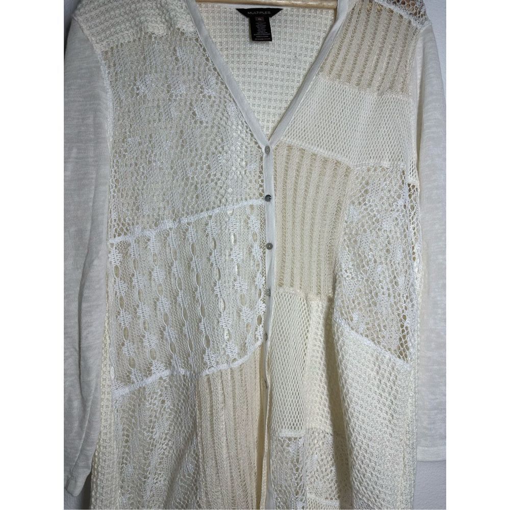 Multiples Boho Crochet Patchwork Duster Cardigan … - image 2